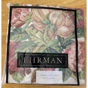 Ehrman Blooming Roses Charcoal Needlepoint Kit Made In England